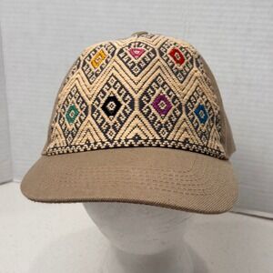 Woven Diamond Pattern Hat Colorful‎ Accents Baseball Cap